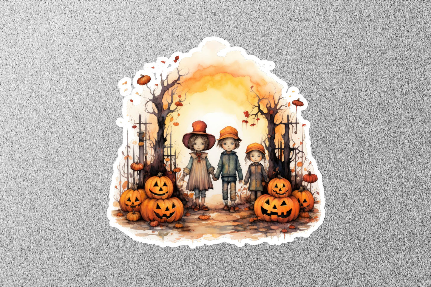 Retro Children Halloween Sticker