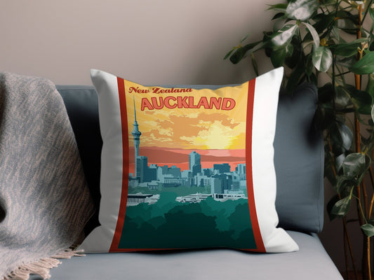 Vintage Auckland Throw Pillow