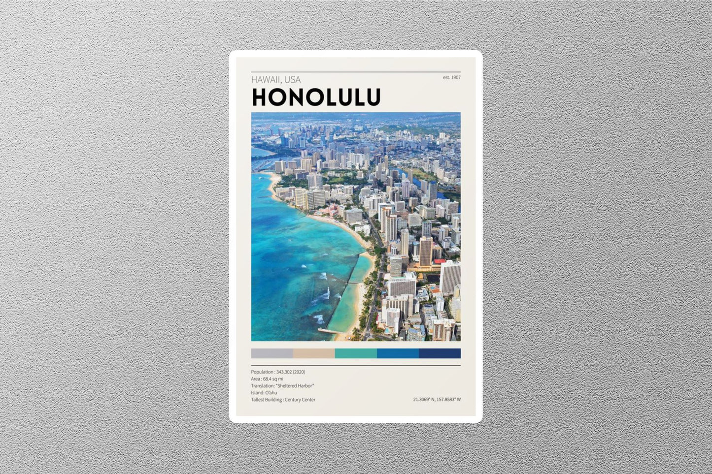 Honolulu USA Travel Sticker