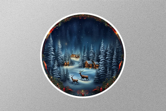 Beautiful Snow House Christmas Sticker