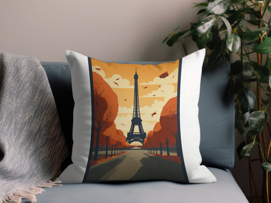 Vintage Eiffel Tower Throw Pillow