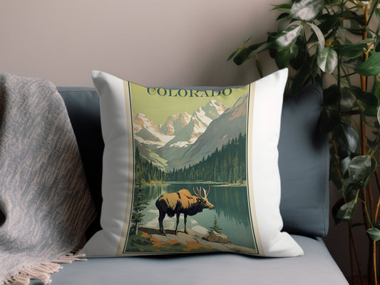 Vintage Colorado Throw Pillow