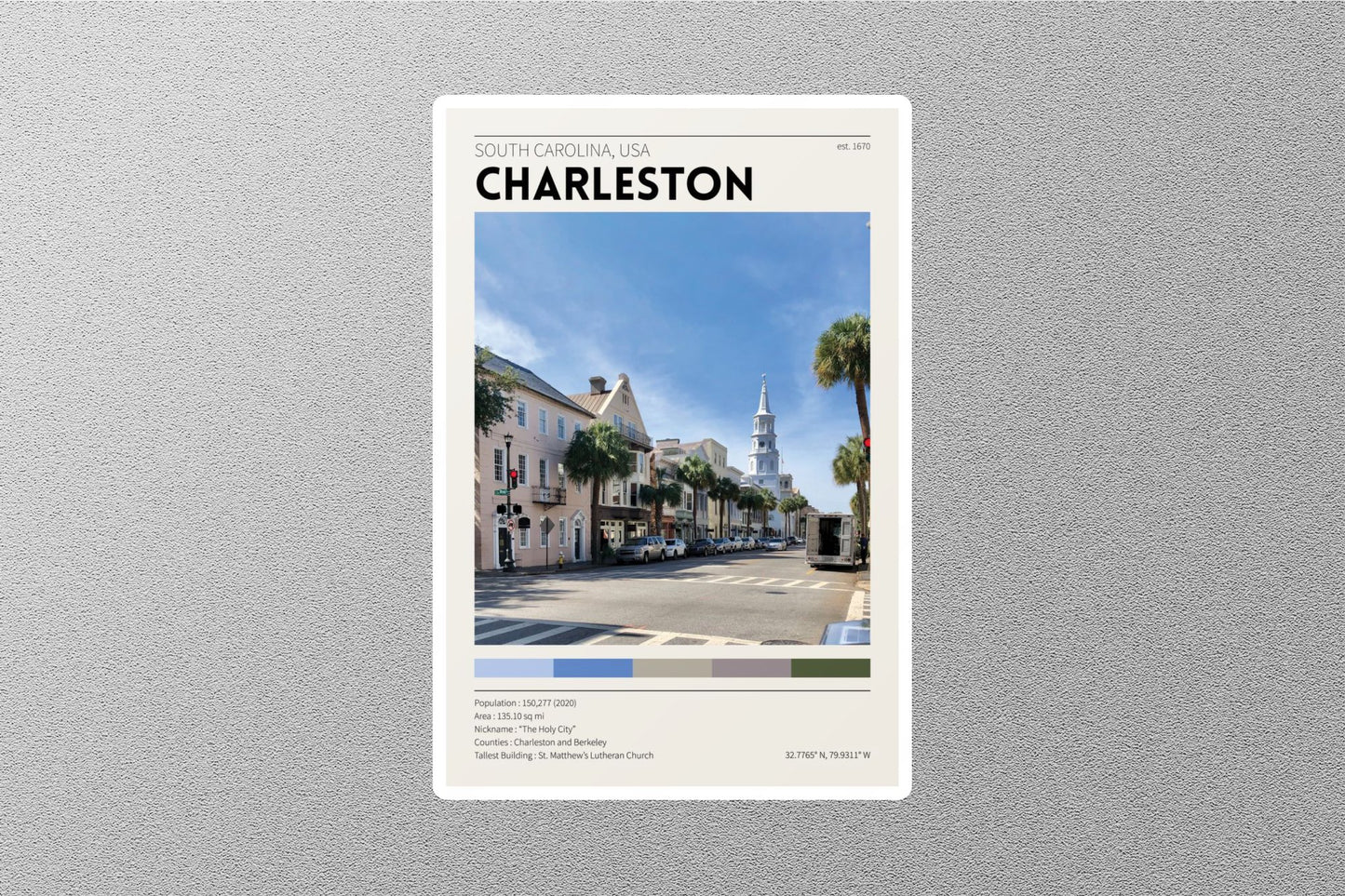 Charleston USA Travel Sticker