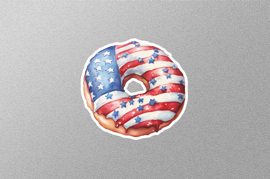 American Flag Do Nut Sticker