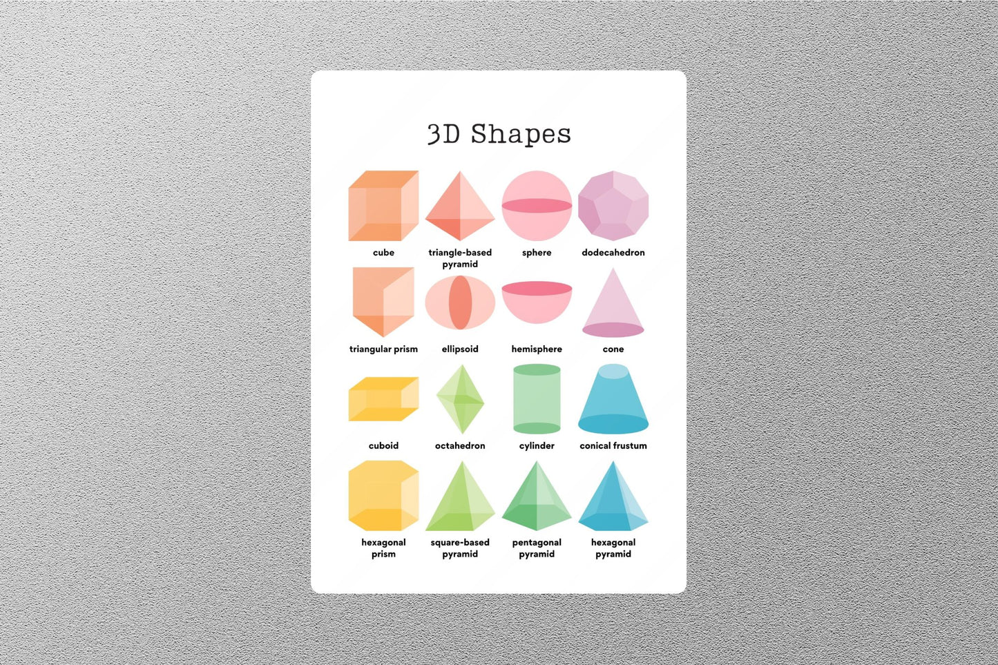 3D Shapes Education Sticker