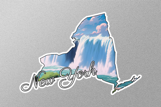 New York Map State Sticker