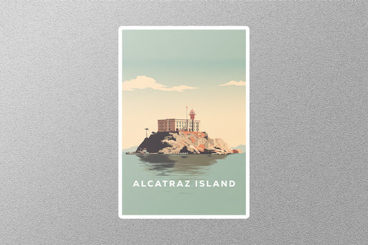 Vintage Alcatraz Island Travel Sticker