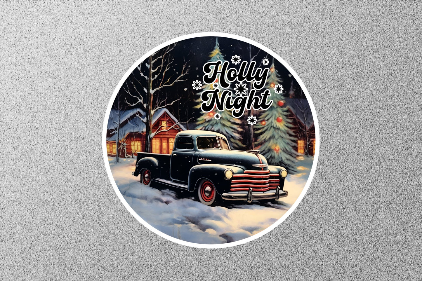 Holly Night Christmas Sticker