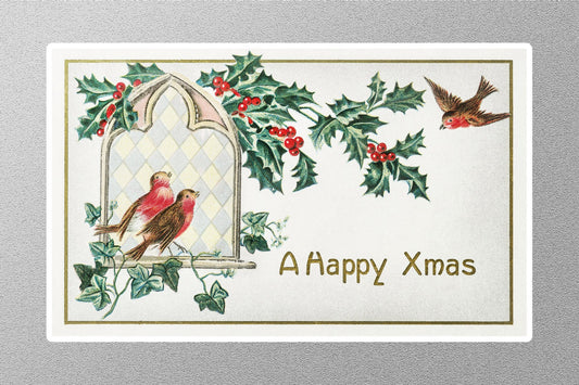 Wholesale Vintage A Happy X Mas Christmas Sticker