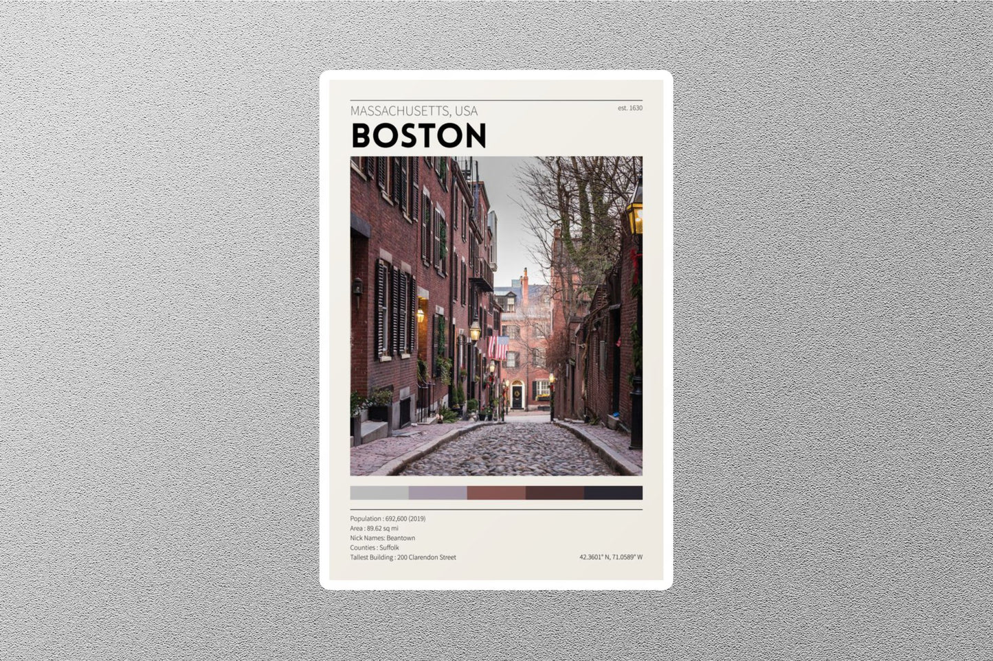 Boston USA Travel Sticker