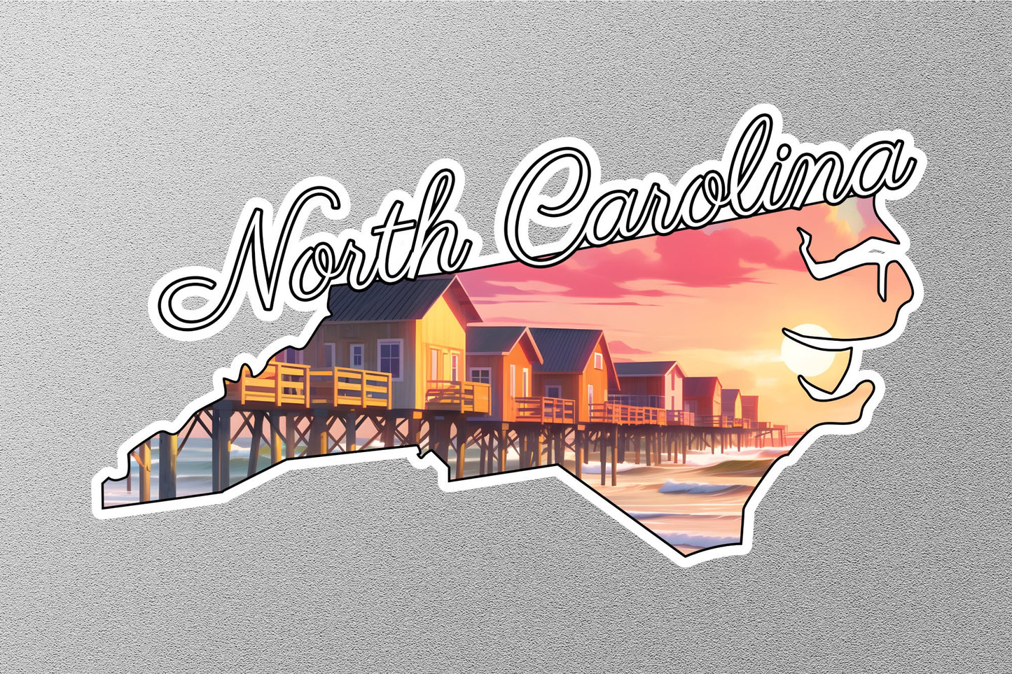 North Carolina Map State Sticker