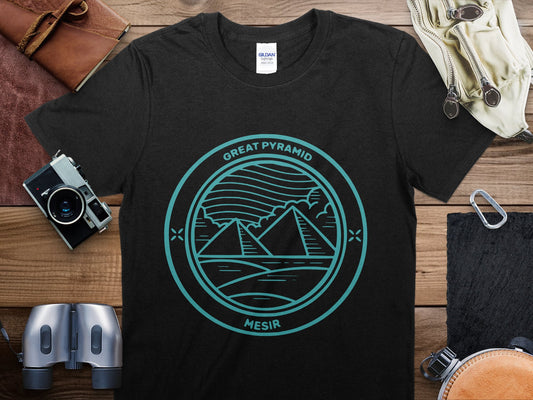 Great Pyramid  Mesir Stamp Travel T-Shirt, Great Pyramid  Mesir Travel Shirt