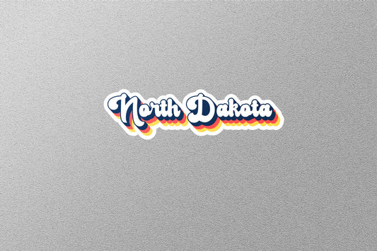 Retro North Dakota State Sticker