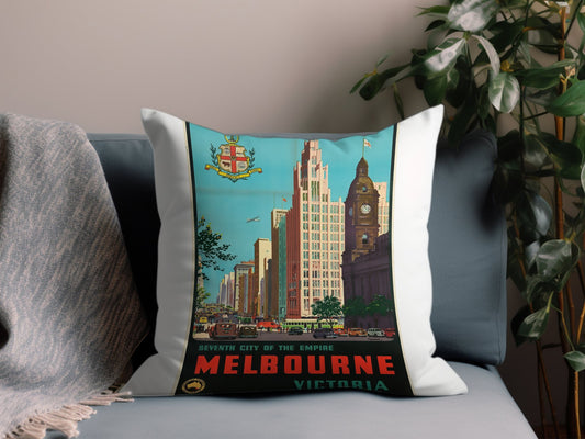 Vintage Melbourne Throw Pillow