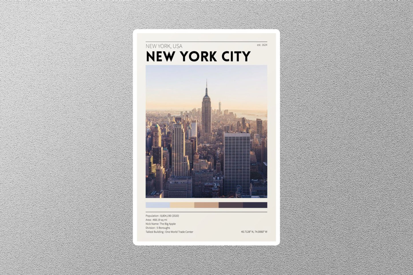 New York USA Travel Sticker