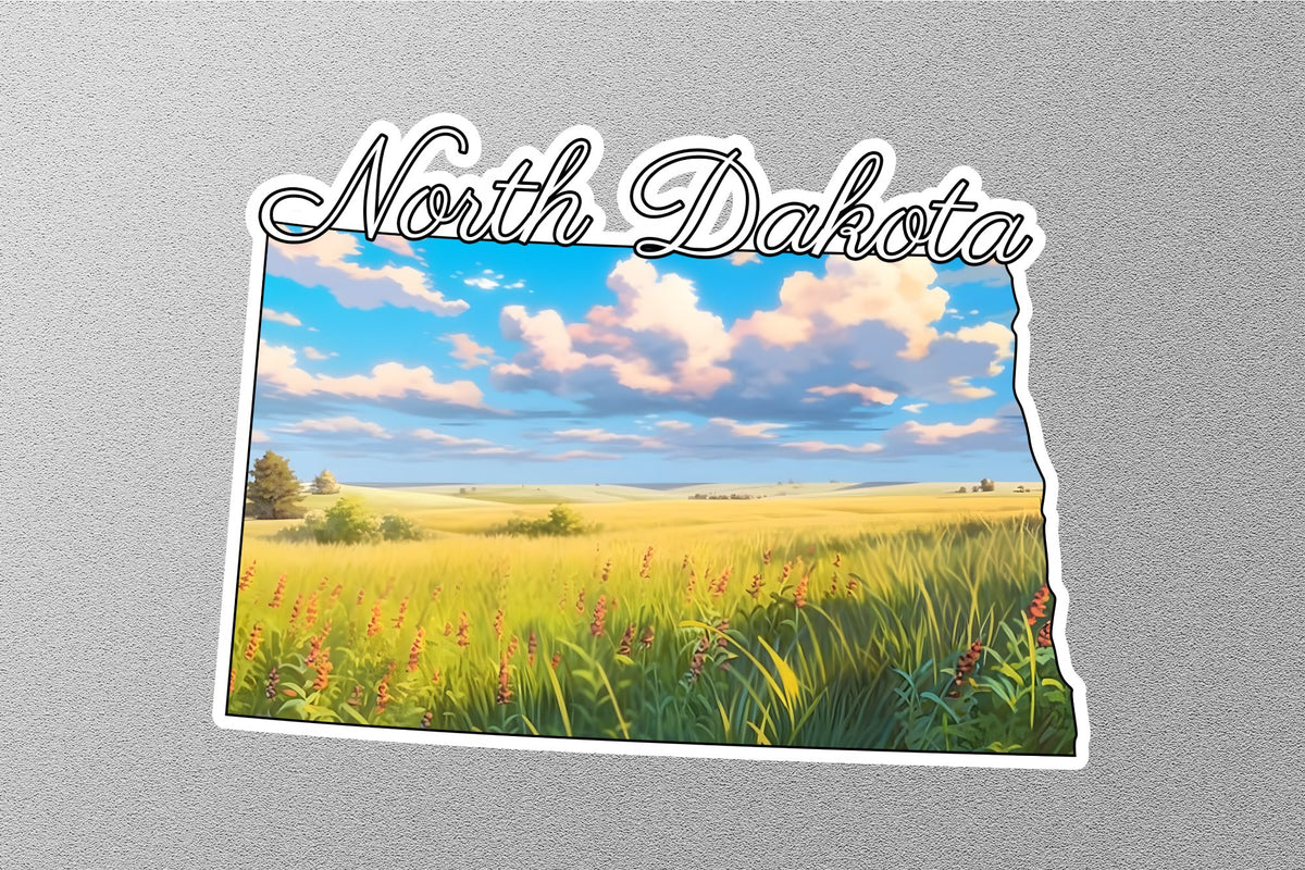 Nd Sticker Wholesale North Dakota Map State Sticker – GraffMerch.com