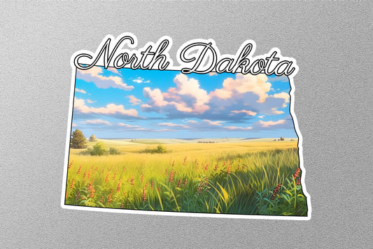 North Dakota  Map State Sticker