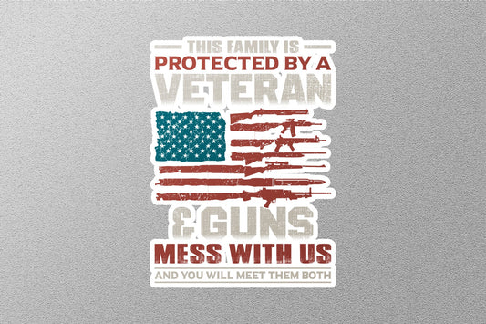 American Veteran & Guns Sticker