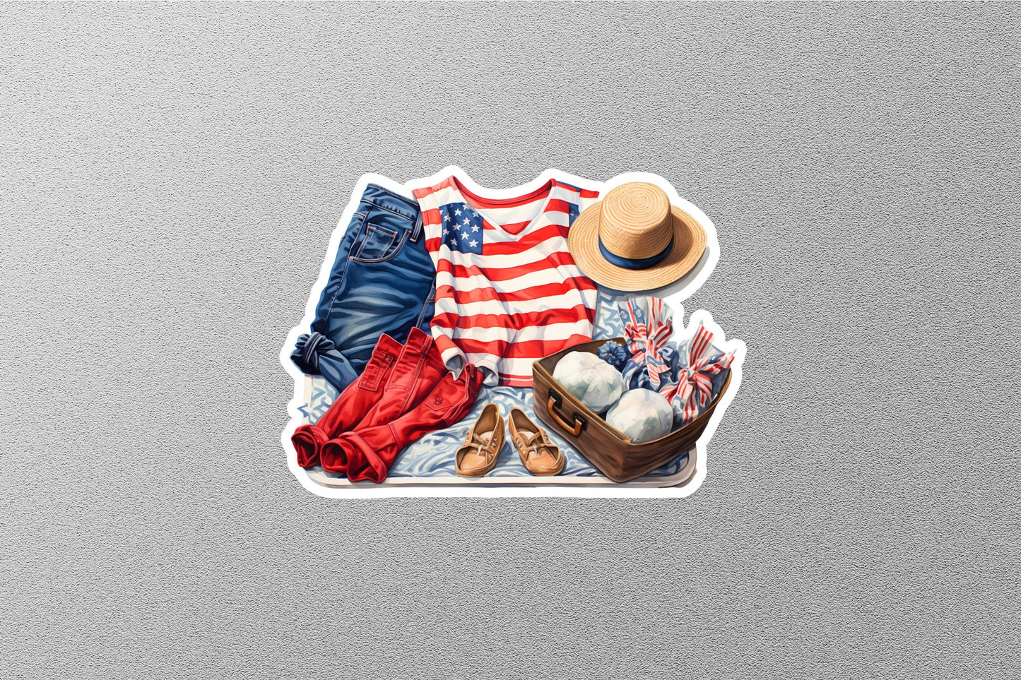 American Flag Accessories Sticker
