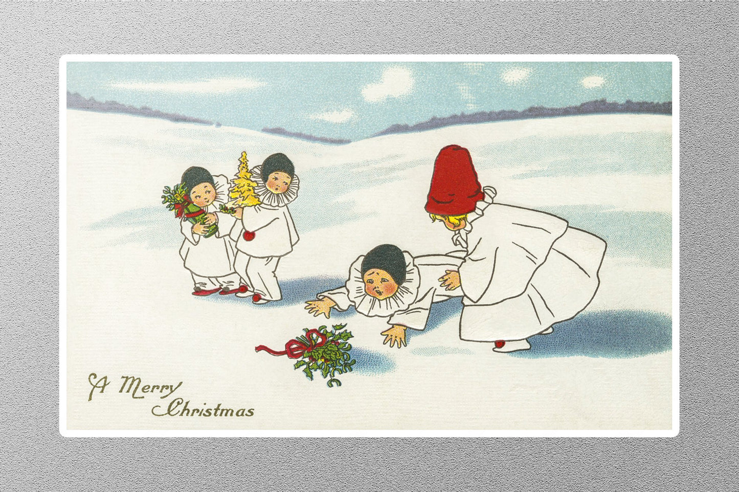 Wholesale Vintage Christmas Postcard (1916) by Stretcher Lithographic Company Christmas Sticker