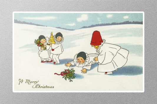 Wholesale Vintage Christmas Postcard (1916) by Stretcher Lithographic Company Christmas Sticker
