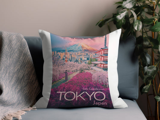 Vintage Tokyo Throw Pillow