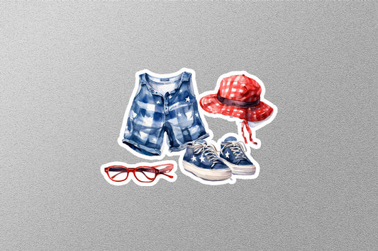 American Flag Accessories Sticker