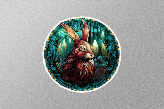 Rabbit In Frame Winter Holiday Sticker