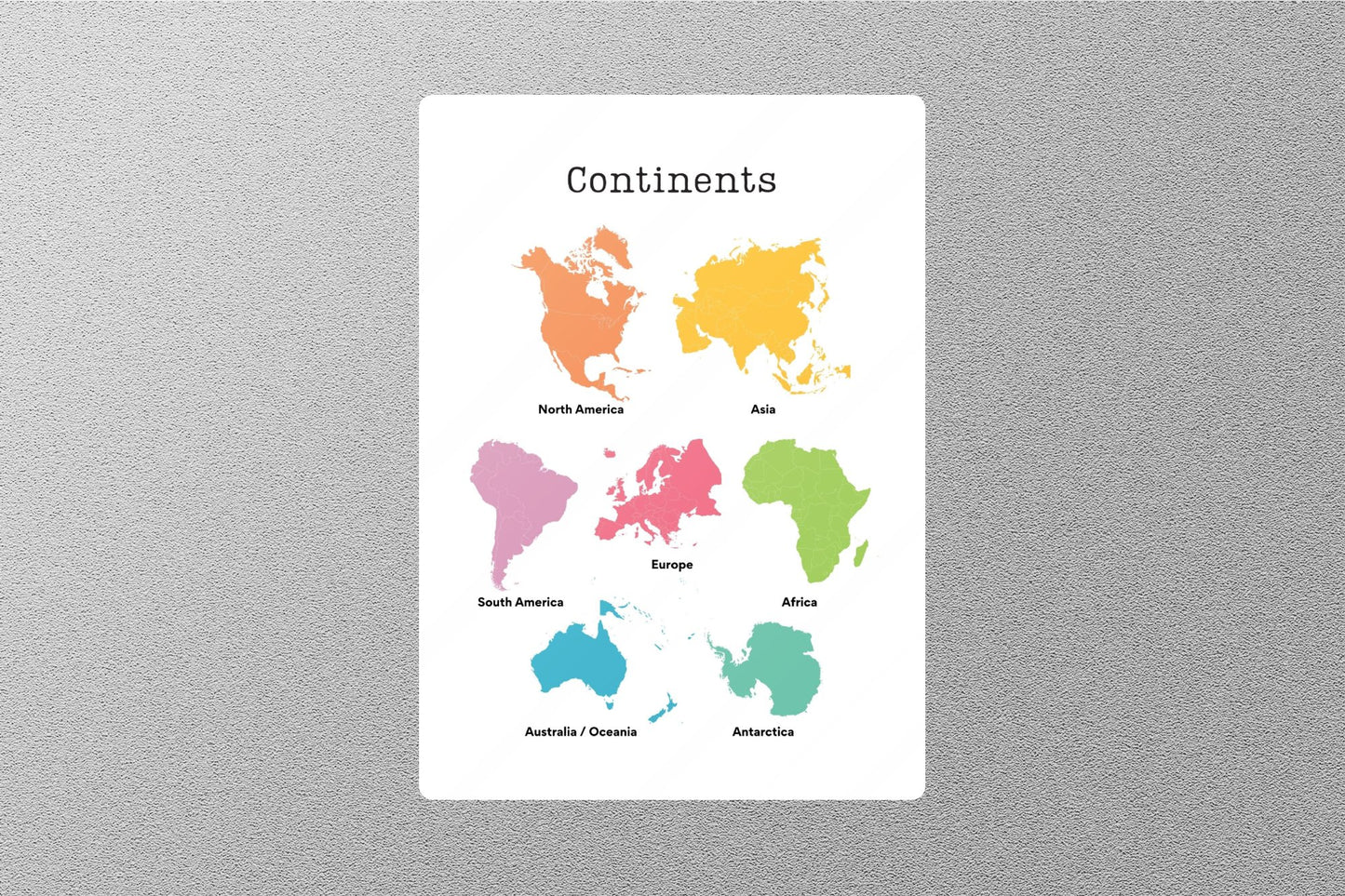 Continents Education Sticker