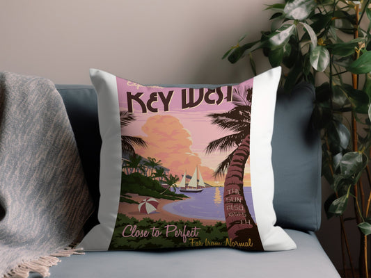 Vintage Key West Throw Pillow