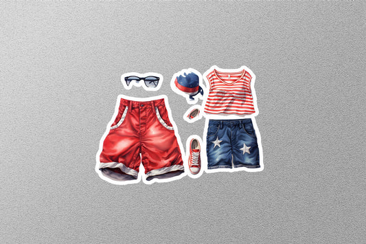 American Flag Accessories Sticker