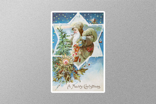 Wholesale Vintage Snow and Santa Christmas Sticker