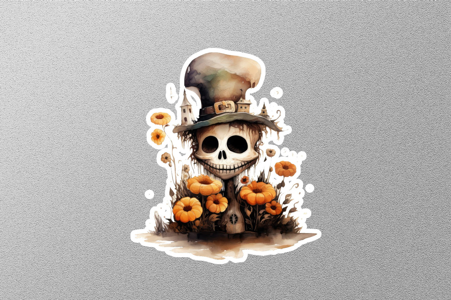Cute Chibi Skeleton Halloween Sticker
