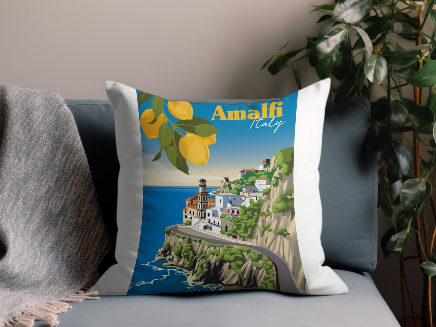 Vintage Amalfi Throw Pillow