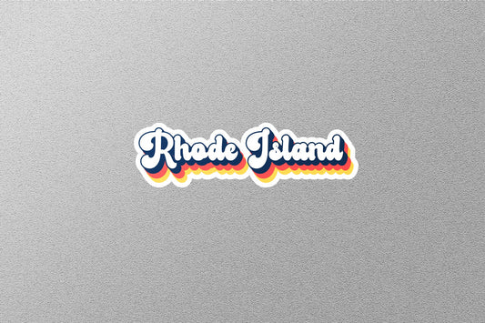 Retro Rhode Island State Sticker
