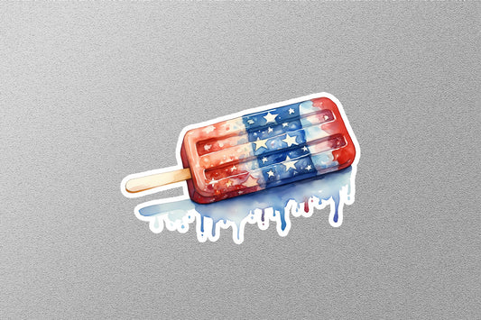 American Flag Ice Cream Sticker