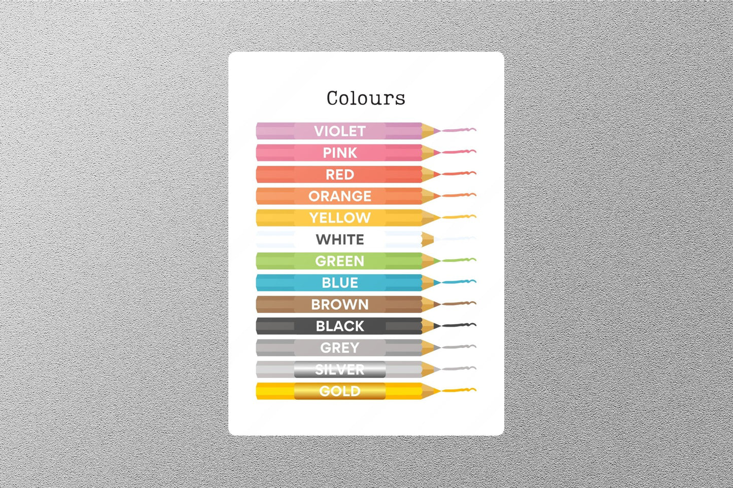 Pencil colours (British) Education Sticker