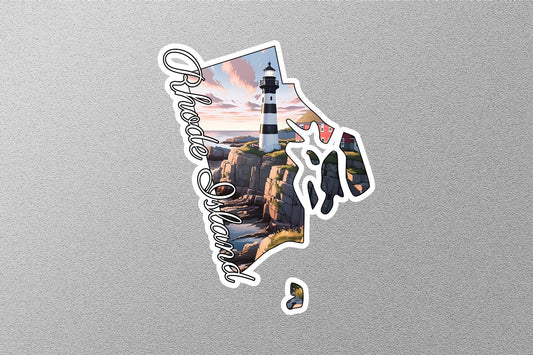 Rhode Island  Map State Sticker