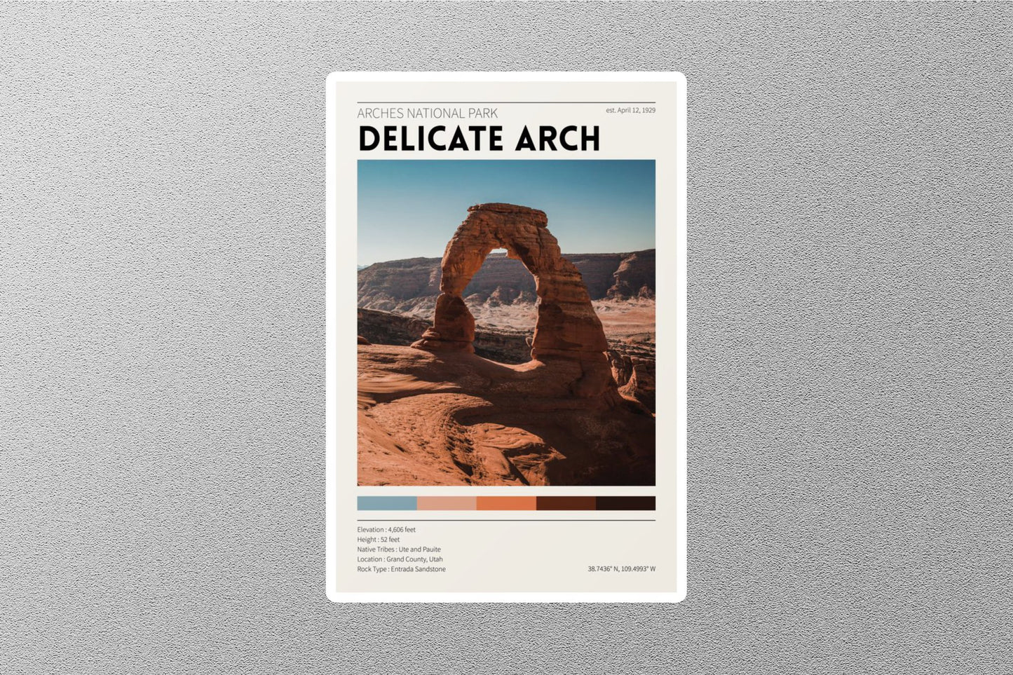 Delicate Arch Travel Sticker