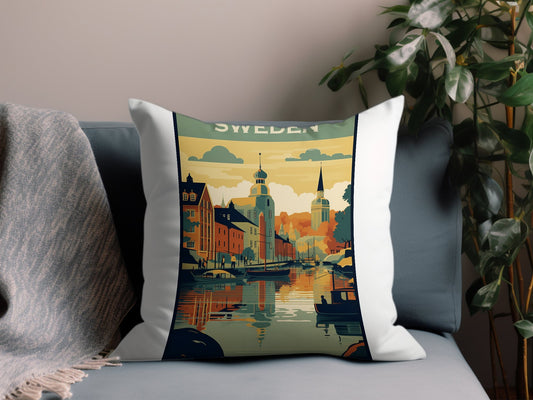 Vintage Sweden Throw Pillow
