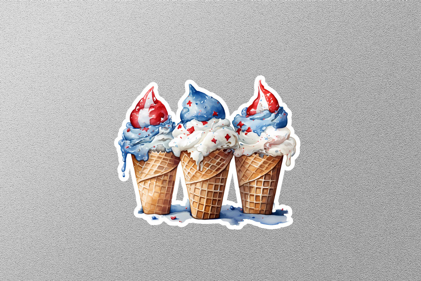 American Flag Ice Cream Sticker