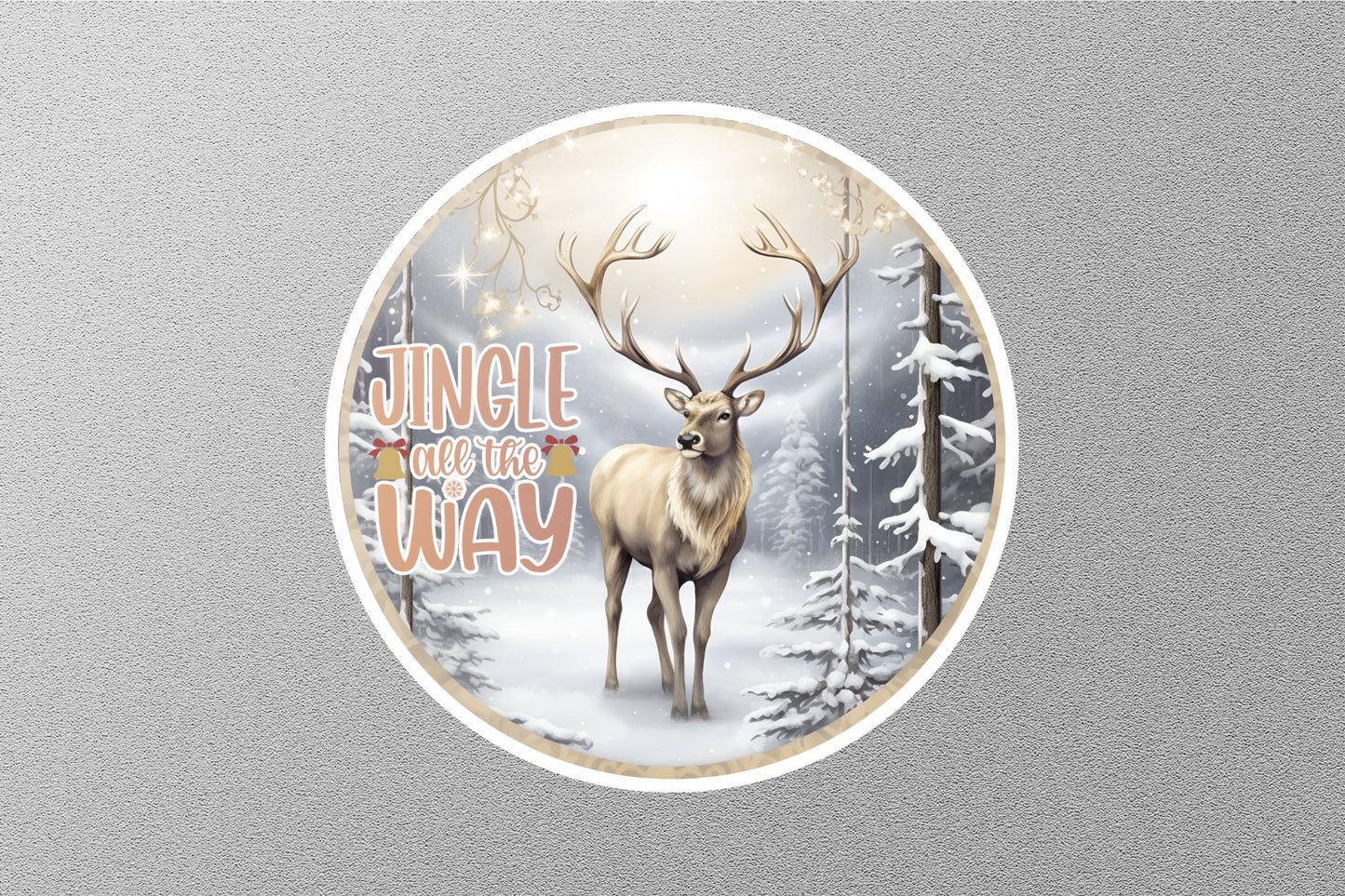 Jingle All The Way In Snow Christmas Sticker