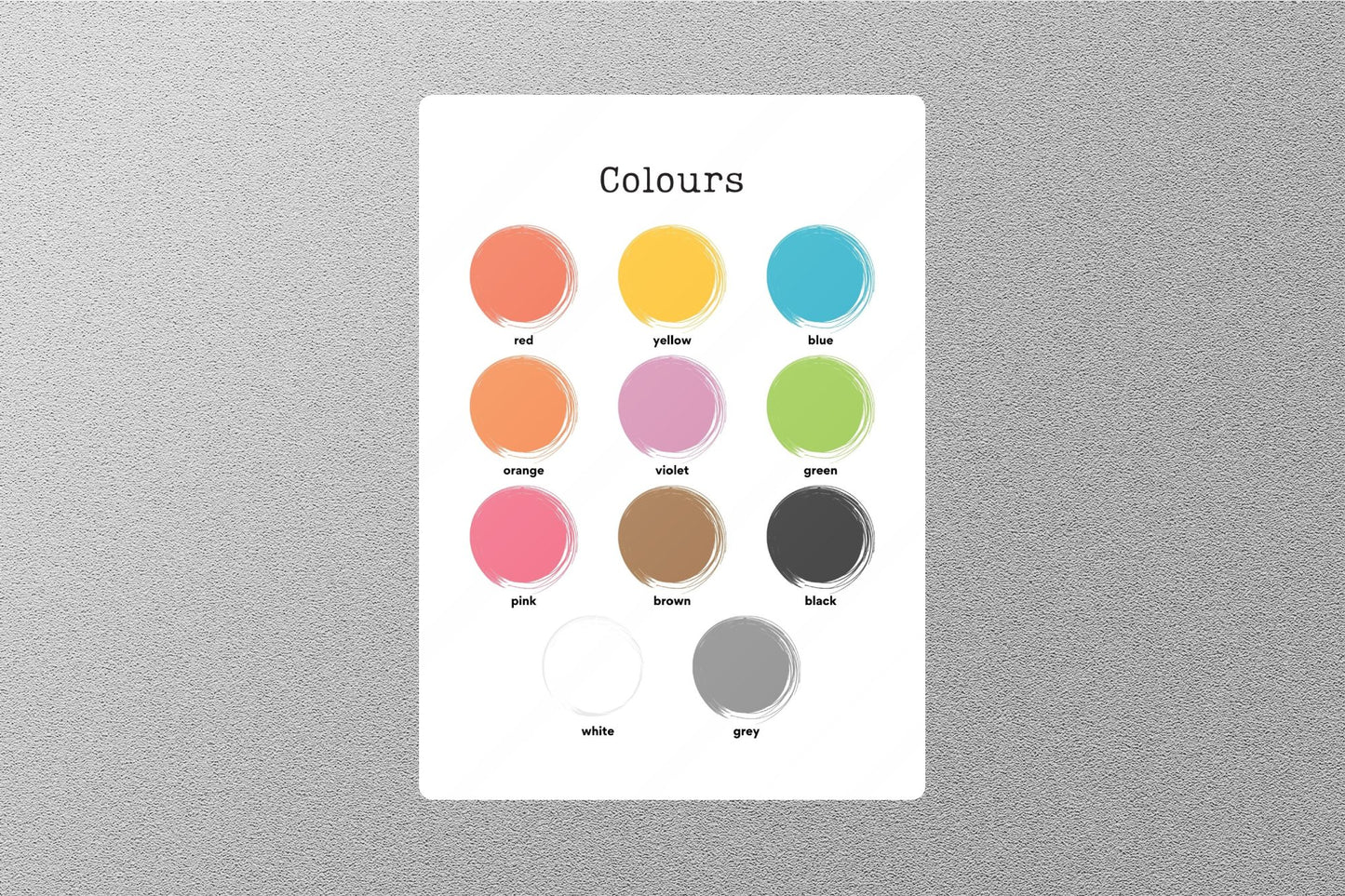 Colours Palette (British) Education Sticker
