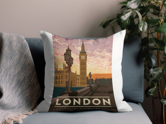 Vintage London Throw Pillow