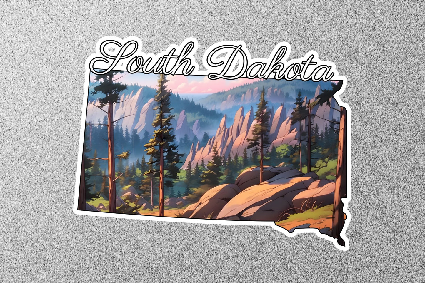 South Dakota Map State Sticker