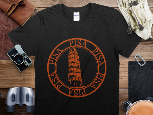 Pisa 3 Stamp Travel T-Shirt, Pisa 3 Travel Shirt