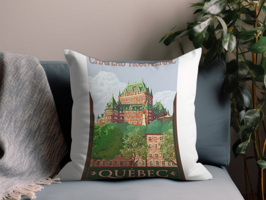 Vintage Quebec Throw Pillow