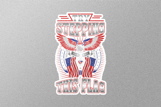 Try Stepping USA Flag Sticker