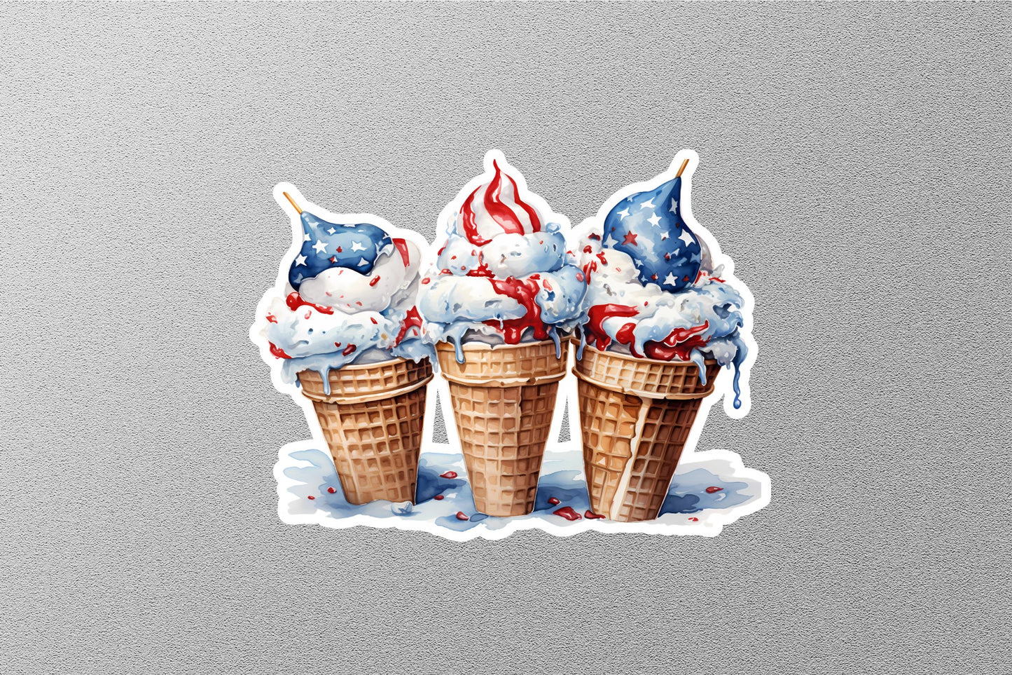 American Flag Ice Cream Sticker