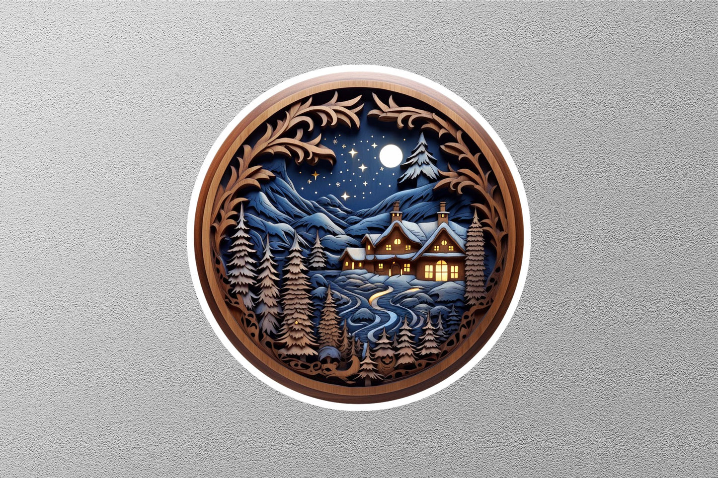 Snow House Winter Holiday Sticker